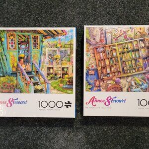2 Aimee Stewart 1000pc jigsaw puzzles Naturalist's Collection & Potting Shed